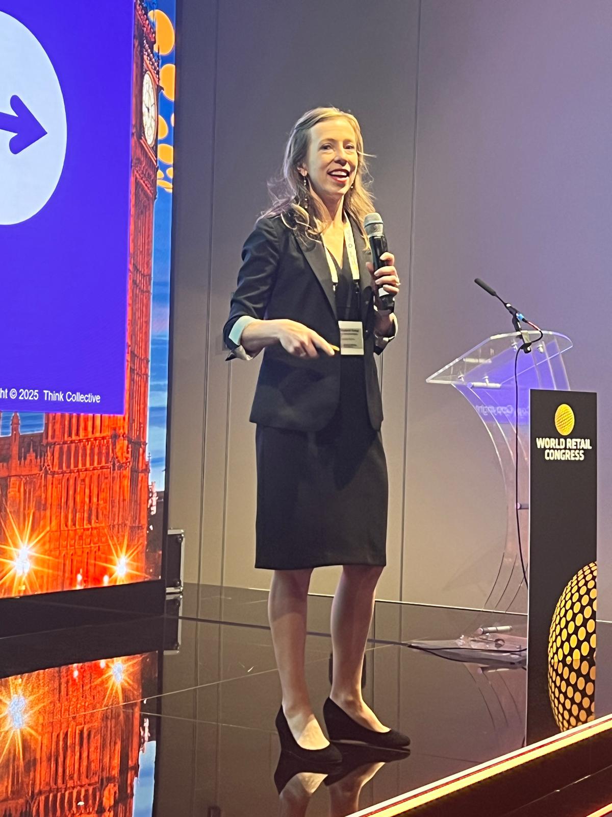 Elizabeth Knox Oates speaking at the World Retail Congress, London